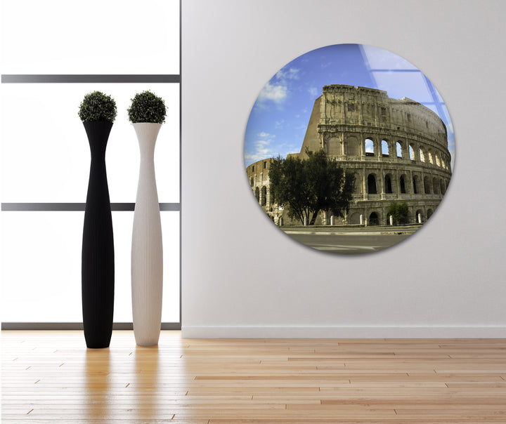 Colosseum: Iconic Roman Landmark Captured on Glass Wall Art
