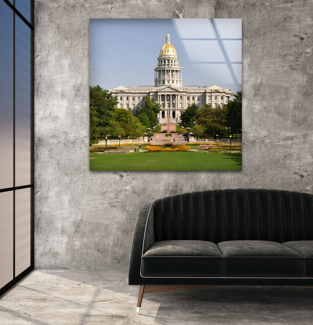 Golden Dome of the Colorado State Capitol: Glass Wall Art
