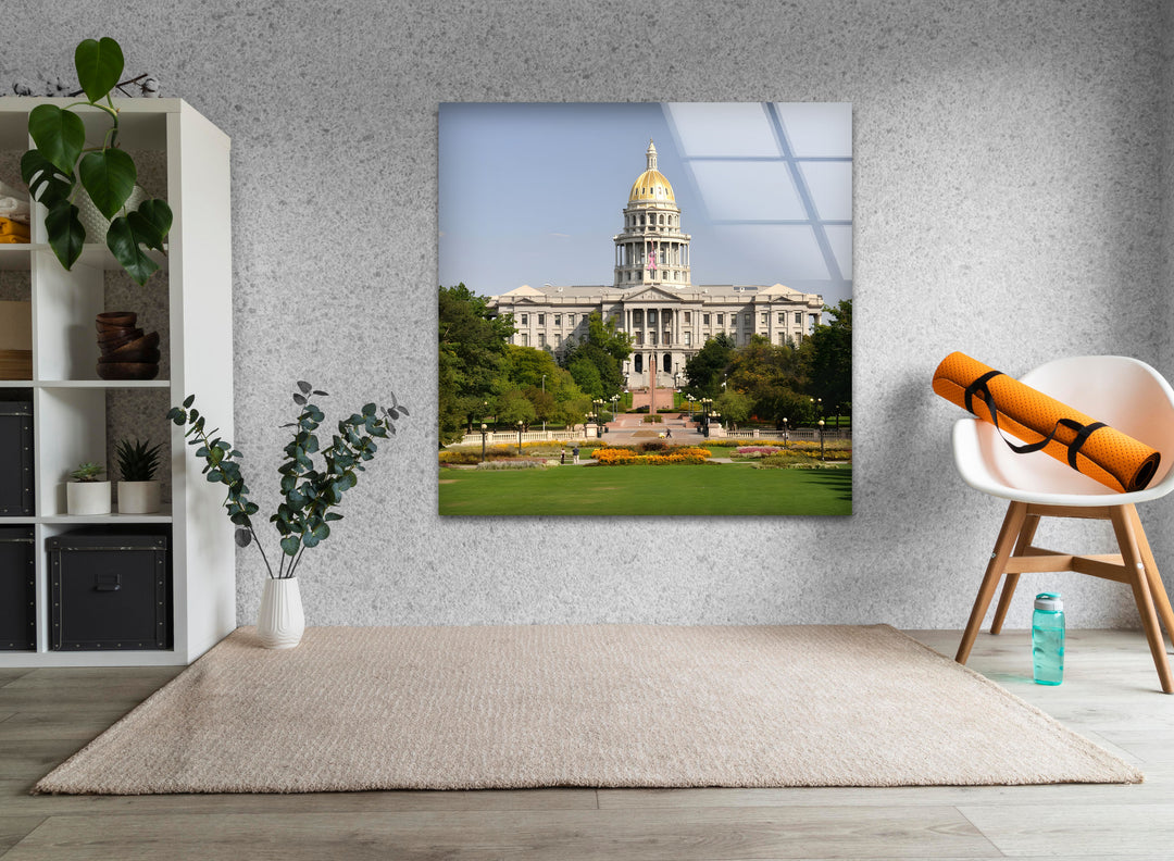 Colorado State Capitol: Majestic Architecture on Glass Wall Art
