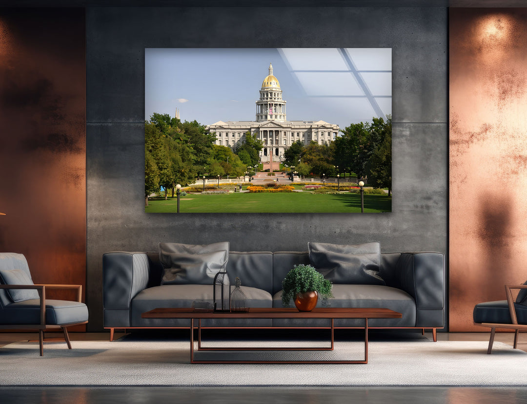 Colorado State Capitol: Historic Landmark in Denver on Glass
