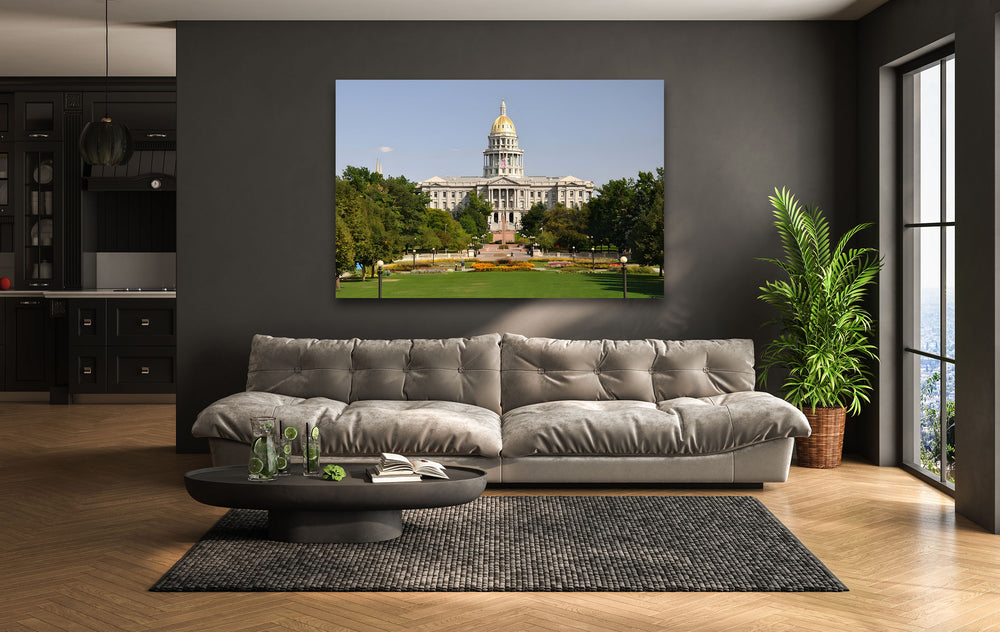 Colorado State Capitol: Historic Building on Glass Wall Art
