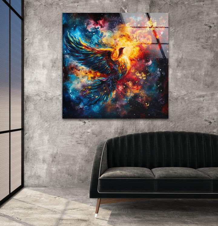 Fiery Phoenix Glass Wall Art art glass wall art, glass wall art pictures