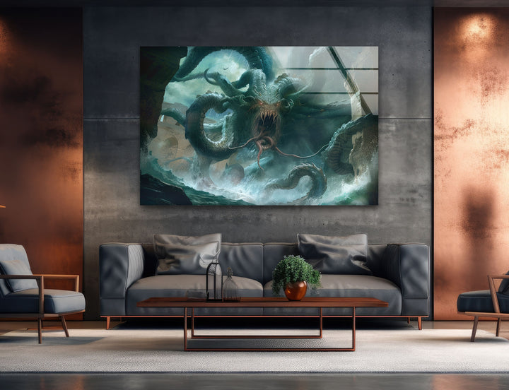 Cthulhu The Kraken Glass Wall Art