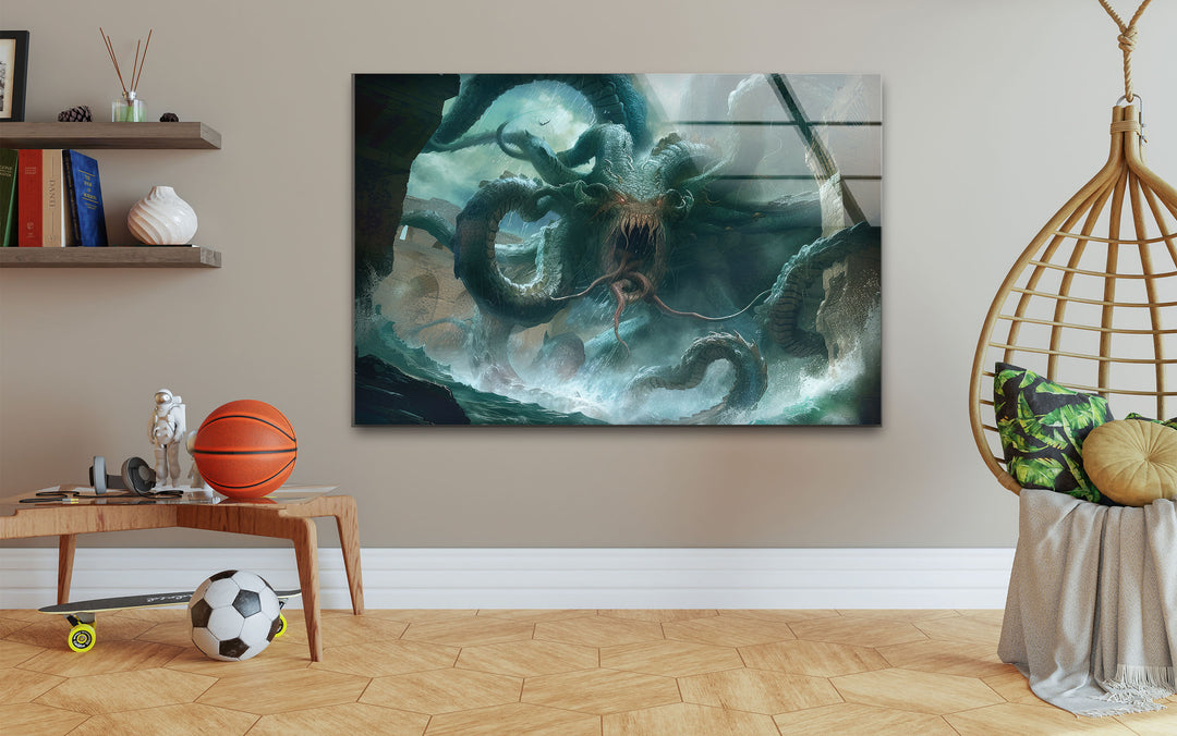 Cthulhu The Kraken Glass Wall Art