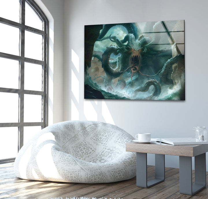 Cthulhu The Kraken Glass Wall Art