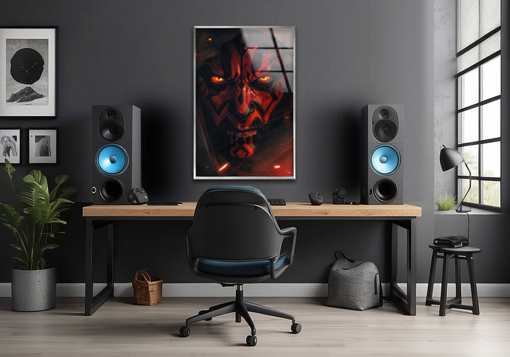 Darth Maul Glass Wall Art photo print on glass, prints on glass wall art
