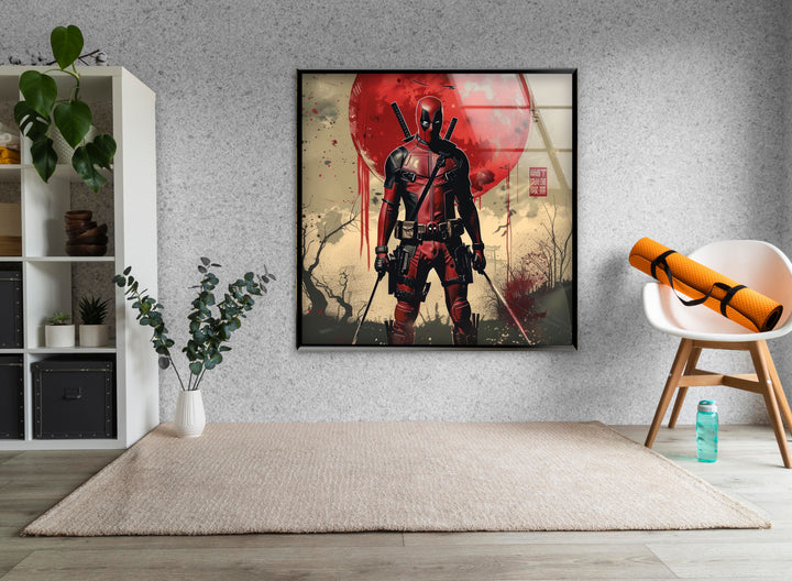 Deadpool Poster Glass Wall Art glass wall decor, glass wall art decor
