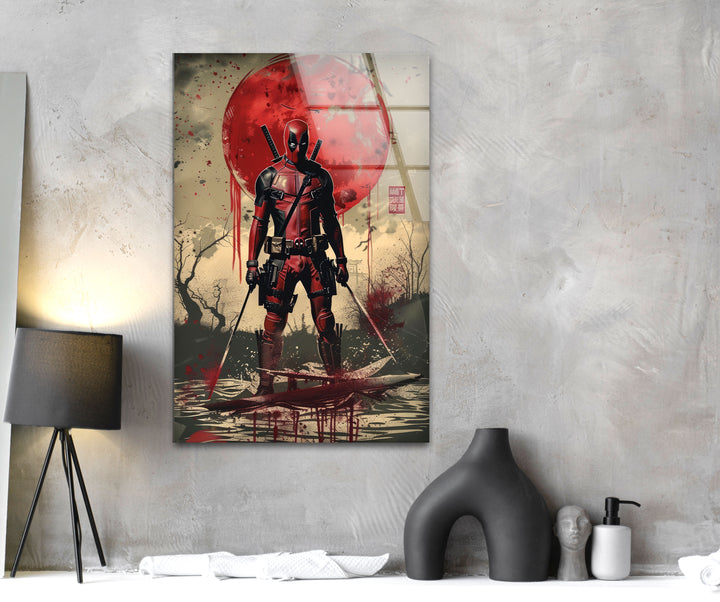 Deadpool Poster Glass Wall Art stained glass wall art, stained glass wall decor
