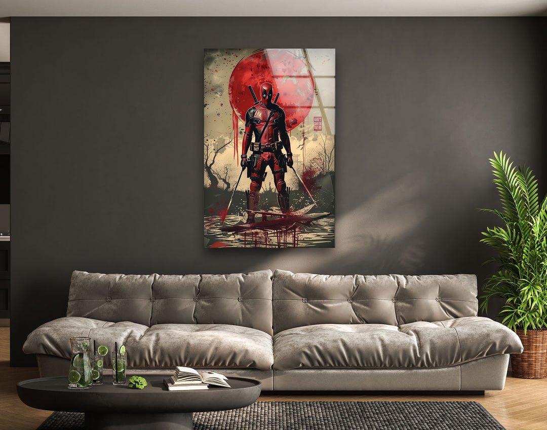 Deadpool Poster Glass Wall Art glass pictures for Wall, glass prints wall art
