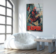 Deadpool Movie Poster Glass Wall Art, picture on glass wall art, photos printed on glass