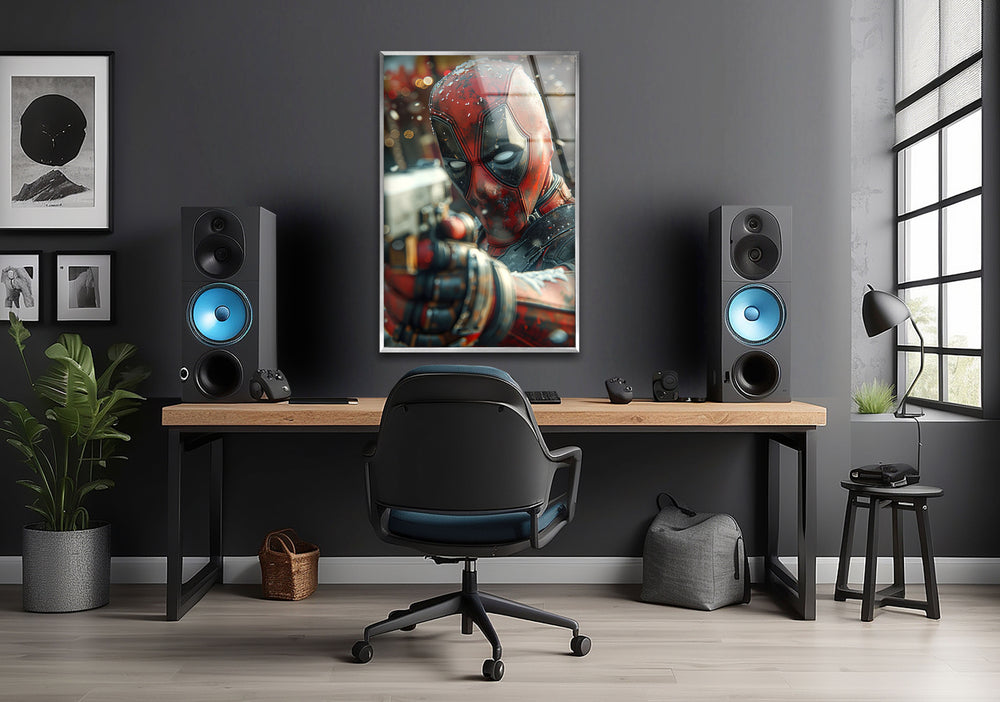 Deadpool Glass Wall Art glass image printing, glass prints from photos
