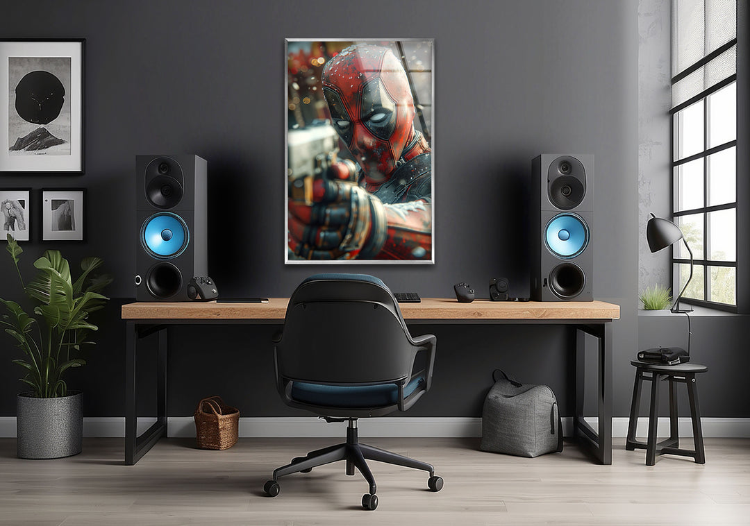 Deadpool Glass Wall Art glass image printing, glass prints from photos
