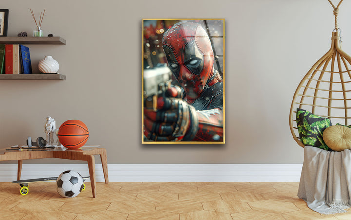 Deadpool Glass Wall Art glass wall decor, glass wall art decor
