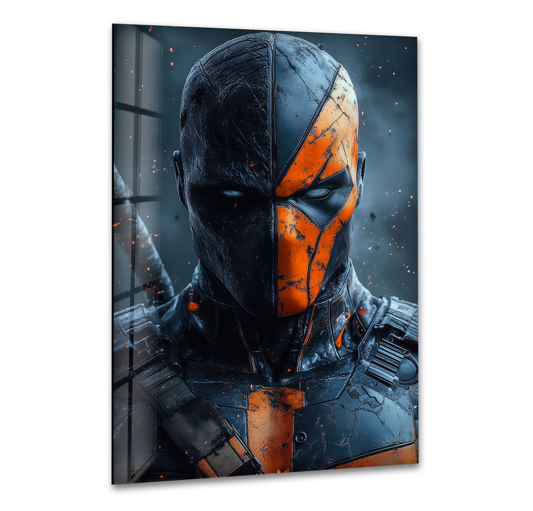 Deathstroke Portrait Glass Wall Art glass wall decor, glass wall art decor
