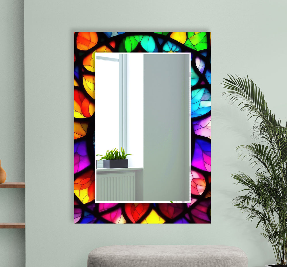 Colored Abstract Wall Mirror huge wall mirror
