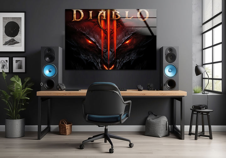 Diablo 3 Reaper Of Souls Glass Wall Art Glass Printing Wall Art, Print photos on glass
