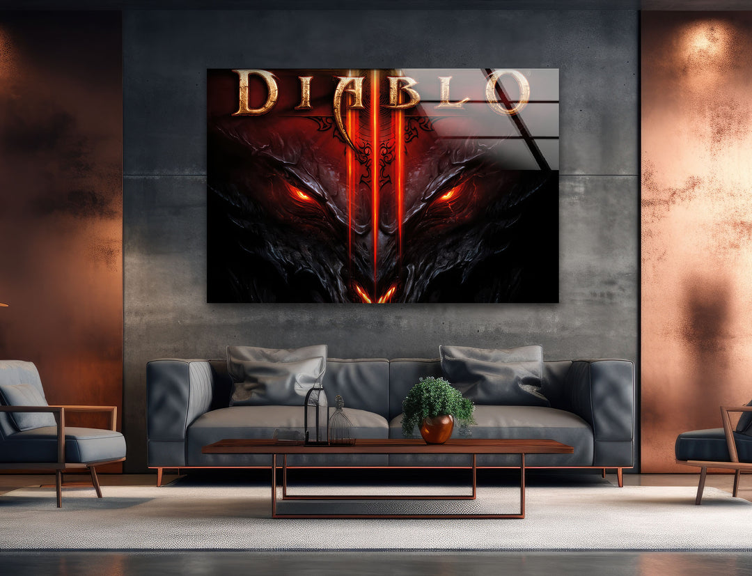 Diablo 3 Reaper Of Souls Glass Wall Art custom glass photo prints, large glass prints
