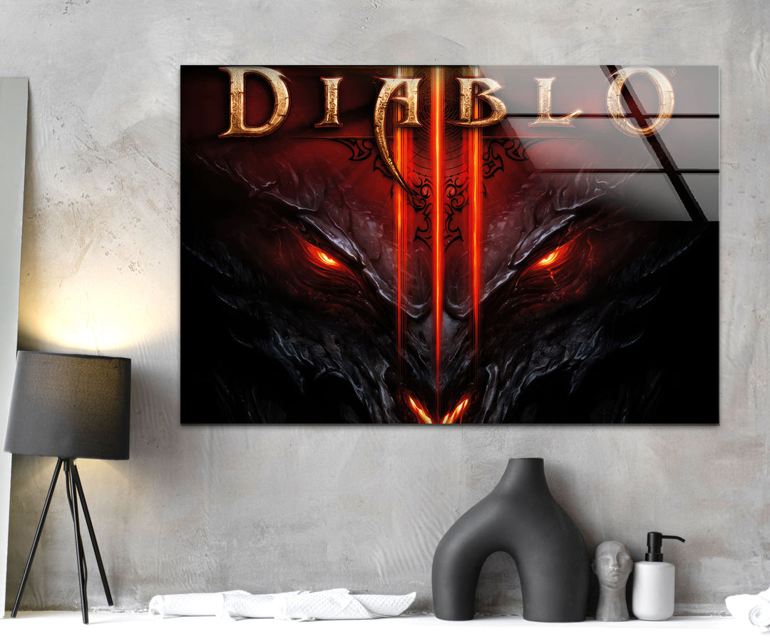 Diablo 3 Reaper Of Souls Glass Wall Art glass art painting, glass art for the Wall
