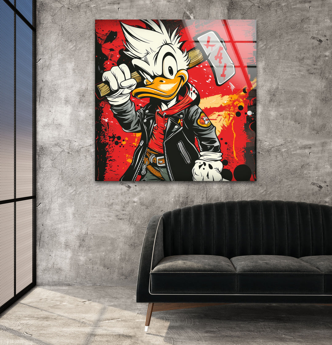 Donald Duck Glass Wall Art glass wall decor, glass wall art decor
