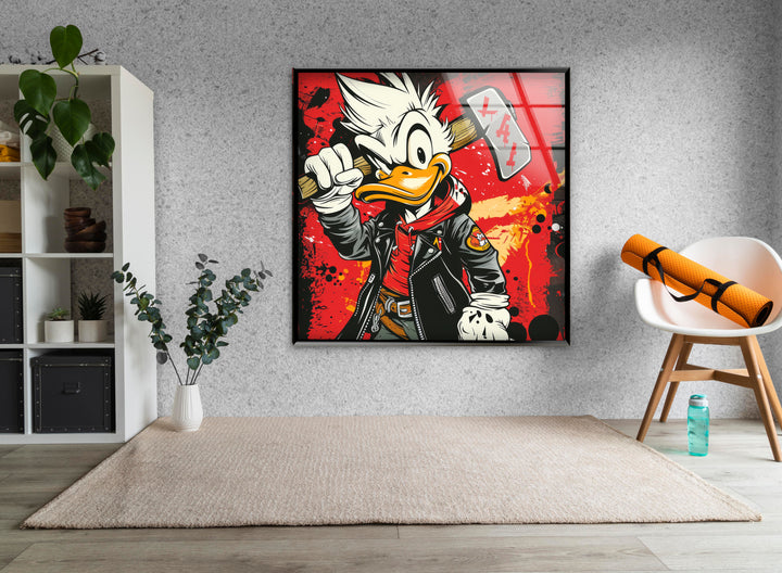 Donald Duck Glass Wall Art stained glass wall art, stained glass wall decor
