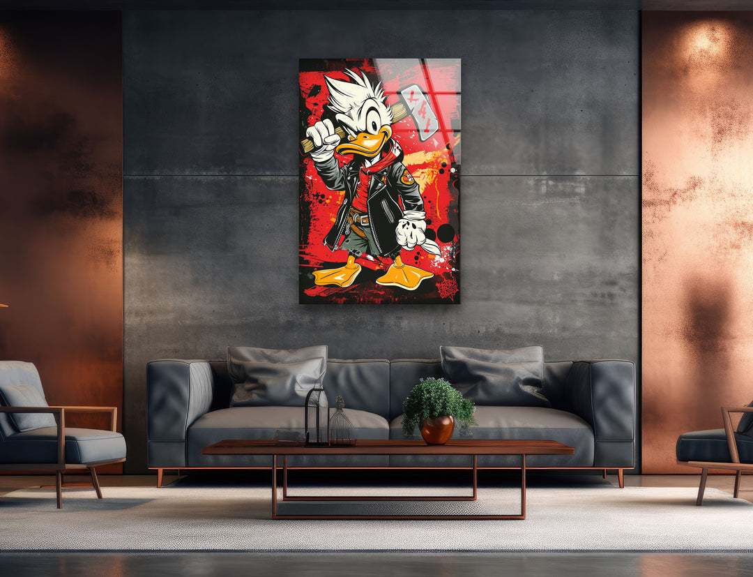 Donald Duck Glass Wall Art print on glass, glass printed photos
