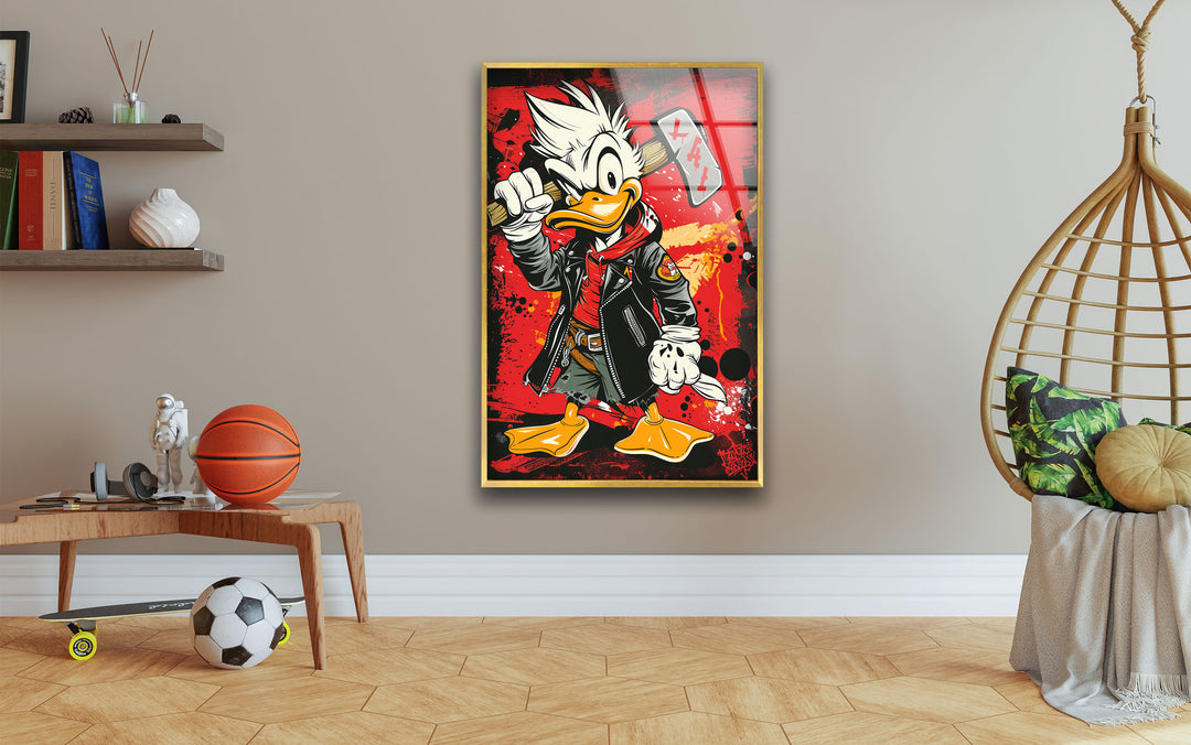 Donald Duck Glass Wall Art Glass Printing Wall Art, Print photos on glass
