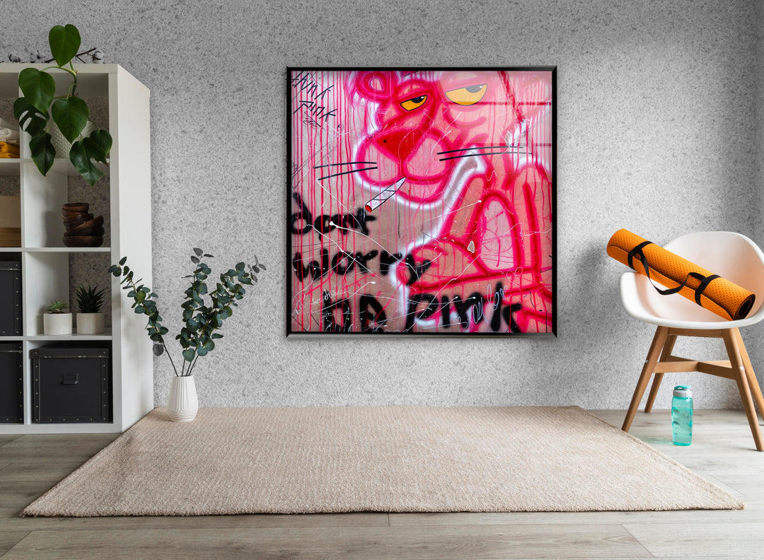 Dont Worry Be Pink Glass Wall Art stained glass wall art, stained glass wall decor
