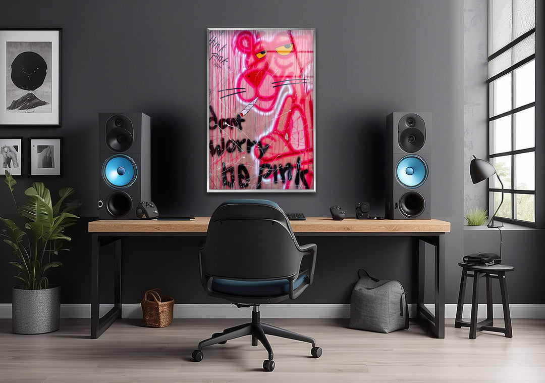 Dont Worry Be Pink Glass Wall Art art glass wall art, glass wall art pictures
