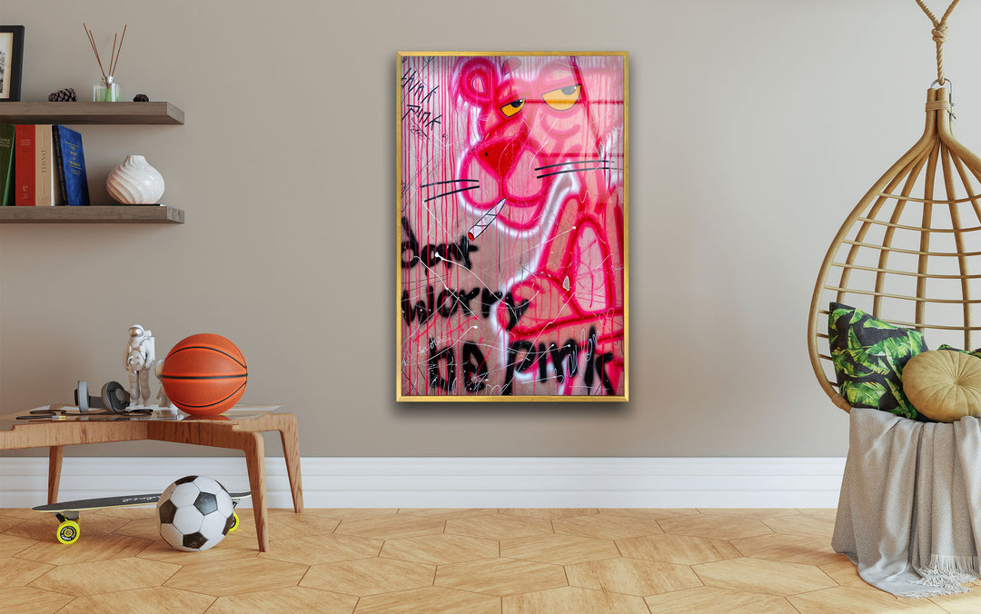 Dont Worry Be Pink Glass Wall Art glass image printing, glass prints from photos
