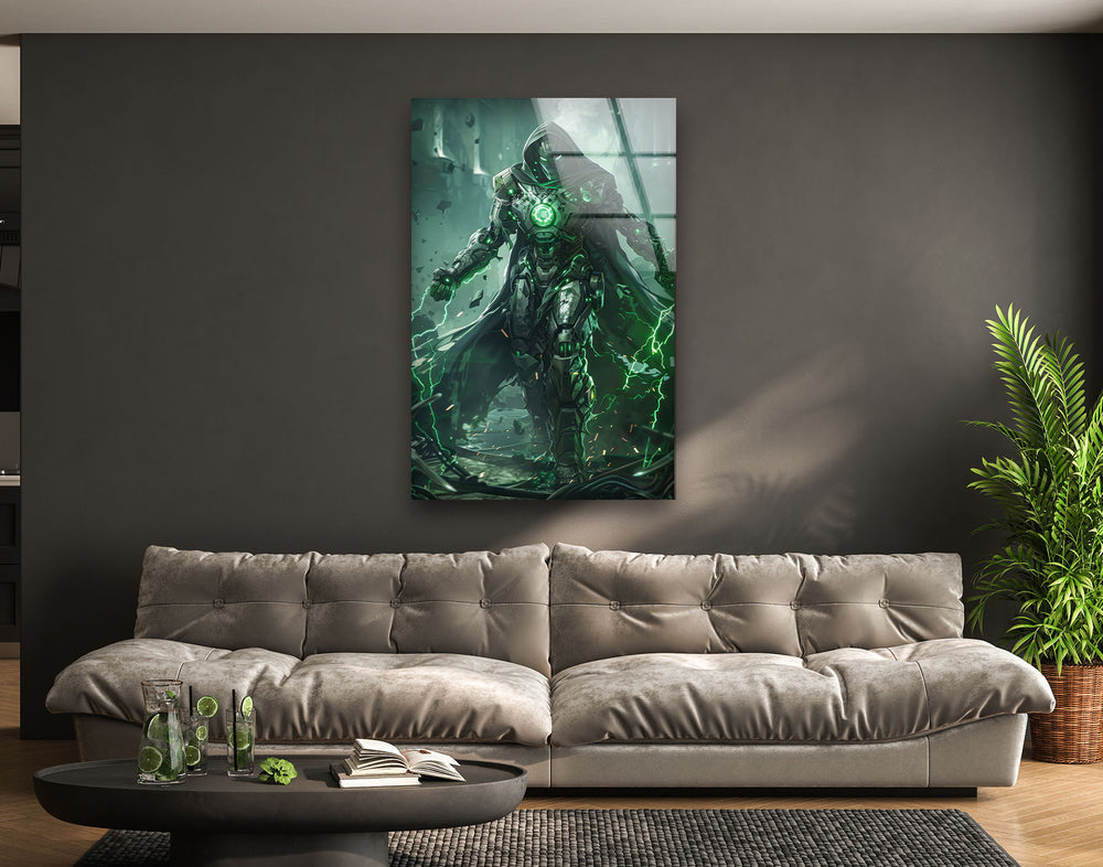 Dr Doom Green Glass Wall Art glass pictures for Wall, glass prints wall art
