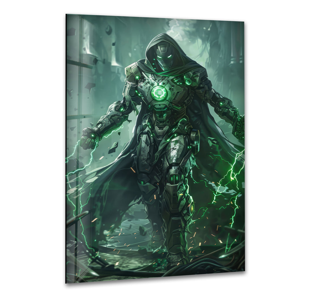 Dr Doom Green Glass Wall Art glass image printing, glass prints from photos
