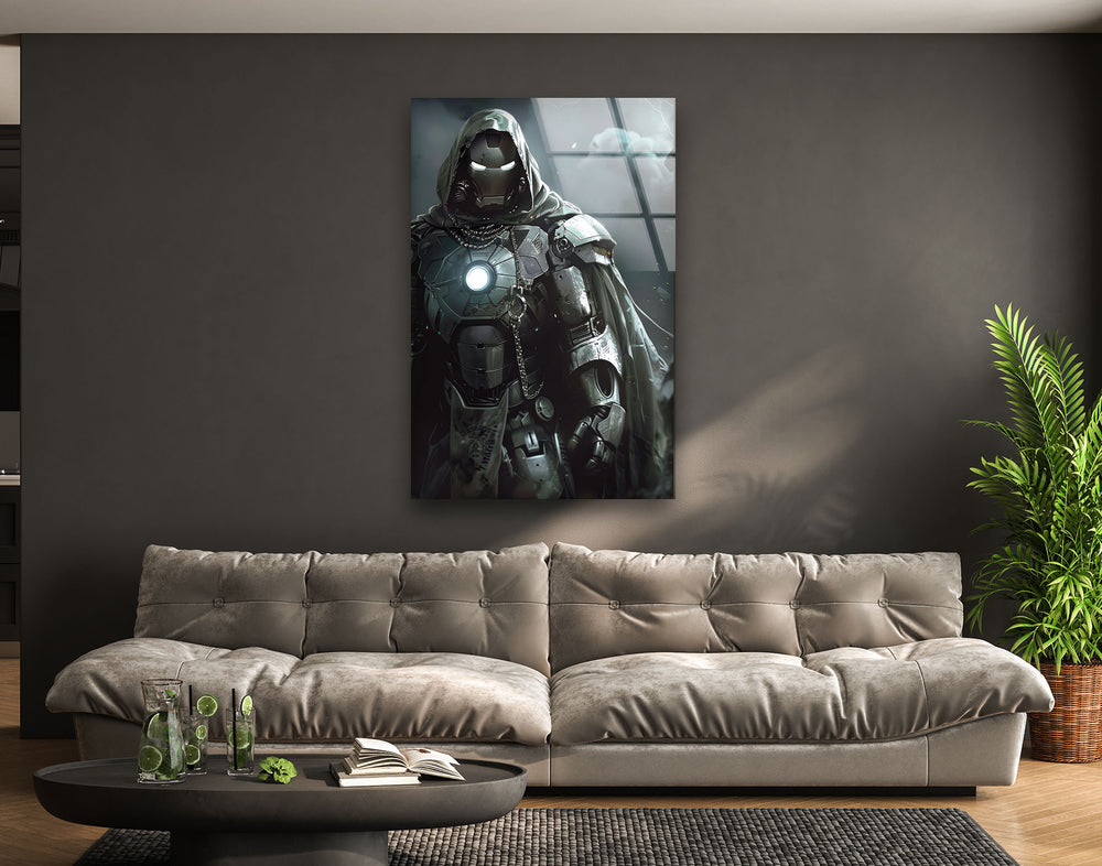 Dr. Doom Glass Wall Art stained glass wall art, stained glass wall decor
