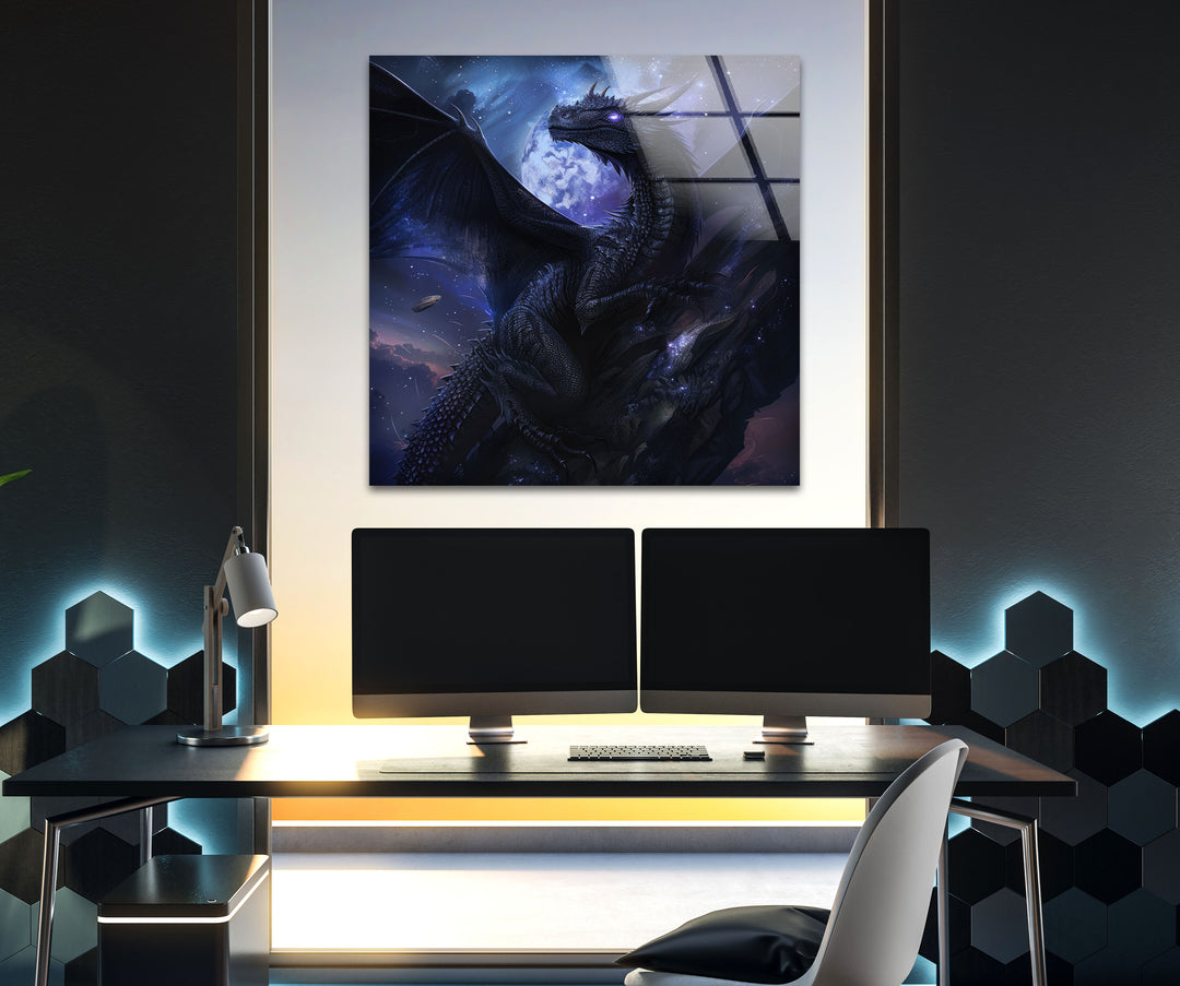 Dragon in the Dark Tempered Glass Wall Art - MyPhotoStation