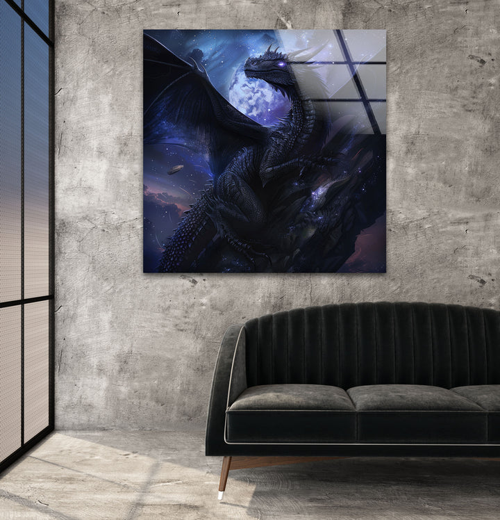 Dragon in the Dark Tempered Glass Wall Art - MyPhotoStation