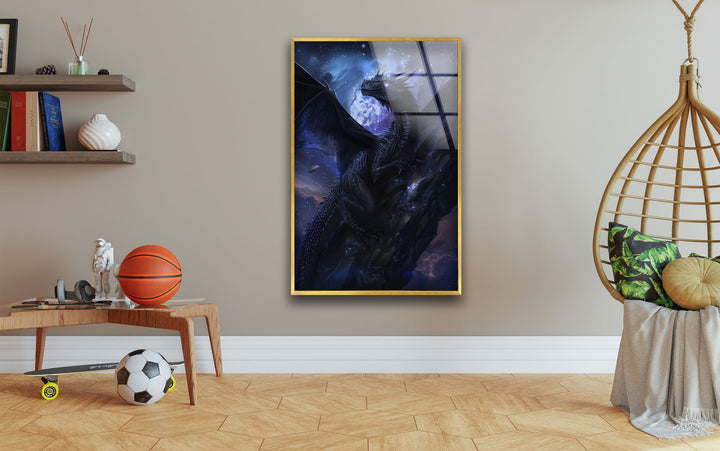 Dragon in the Dark Tempered Glass Wall Art - MyPhotoStation