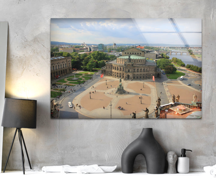 Dresden Opera House: Iconic Landmark and Cityscape on Glass Wall Art