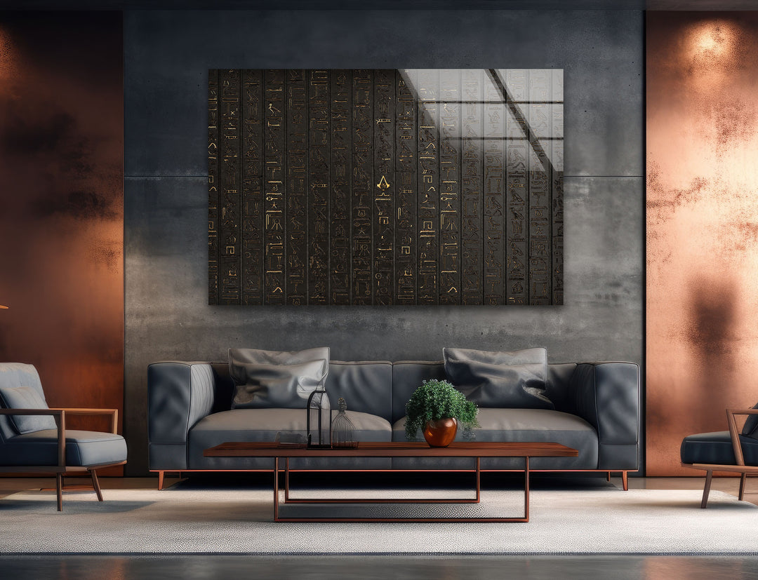 Egyptian Hyography Tempered Glass Wall Art - MyPhotoStation