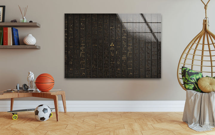 Egyptian Hyography Tempered Glass Wall Art - MyPhotoStation