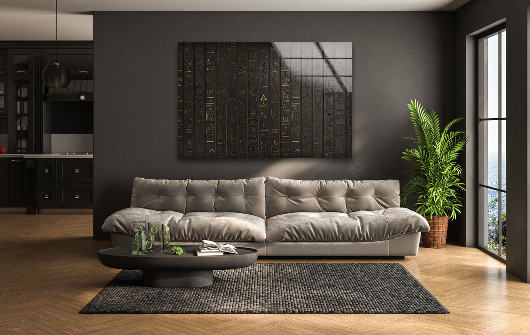 Egyptian Hyography Tempered Glass Wall Art - MyPhotoStation