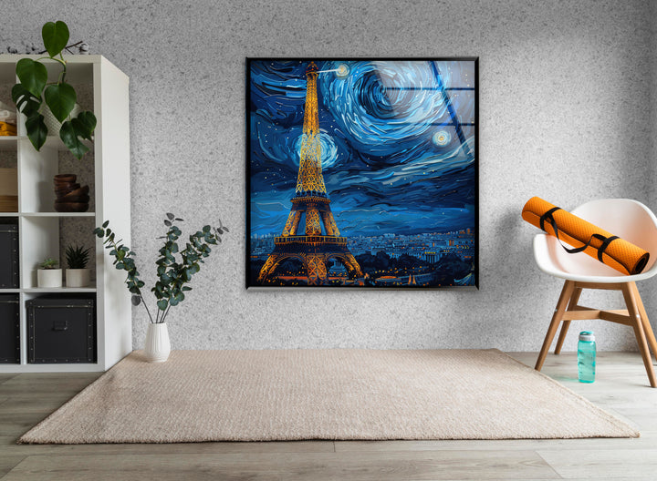 Eiffel Tower and Paris Vincent van Gogh  Unique Glass Photos