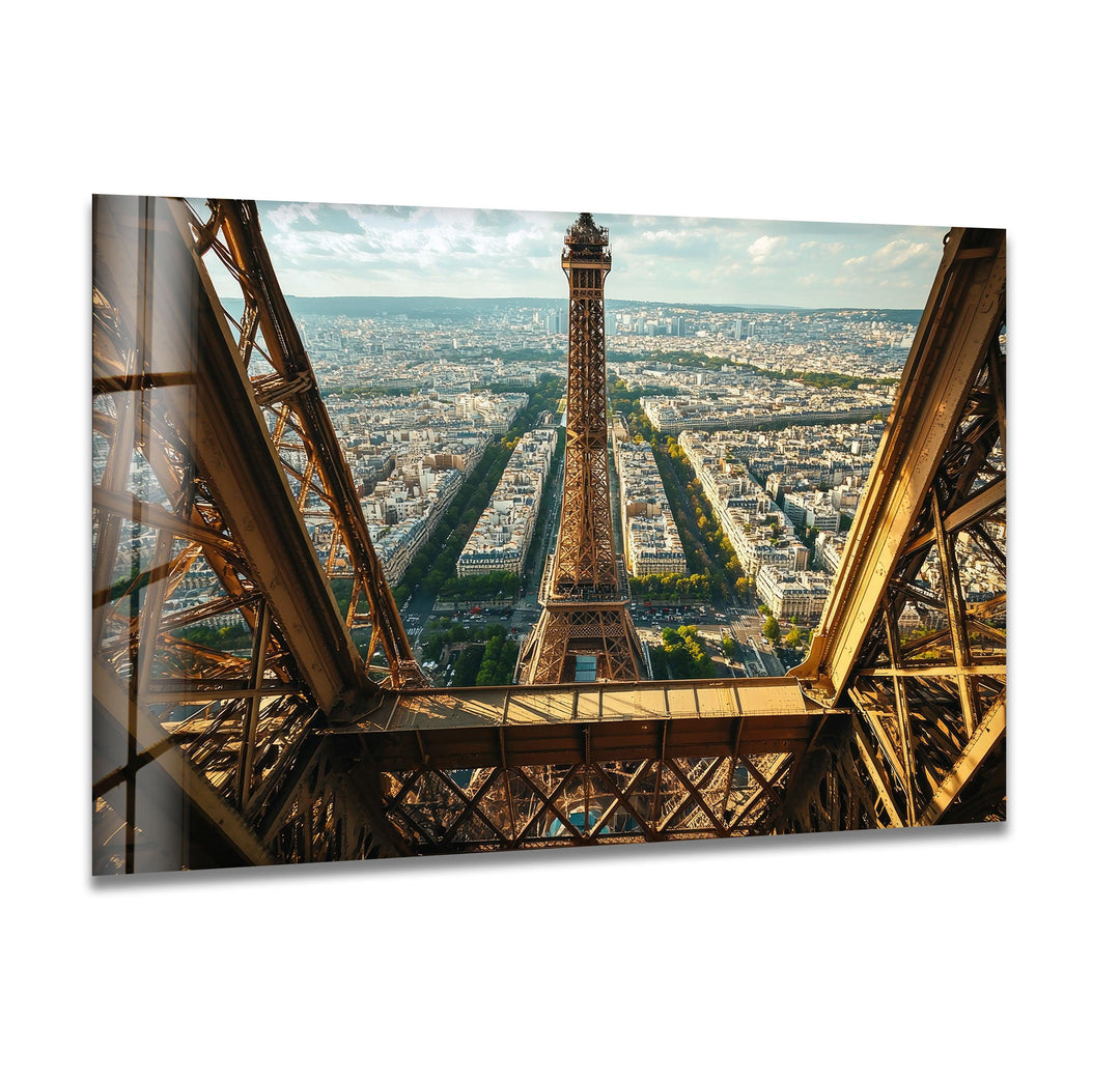 Eiffel Tower in Paris Landscape Glass Wall Art glass image printing, glass prints from photos
