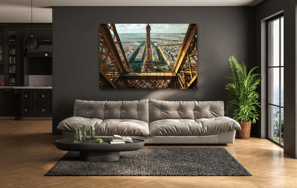 Eiffel Tower in Paris Landscape Glass Wall Art glass pictures for Wall, glass prints wall art
