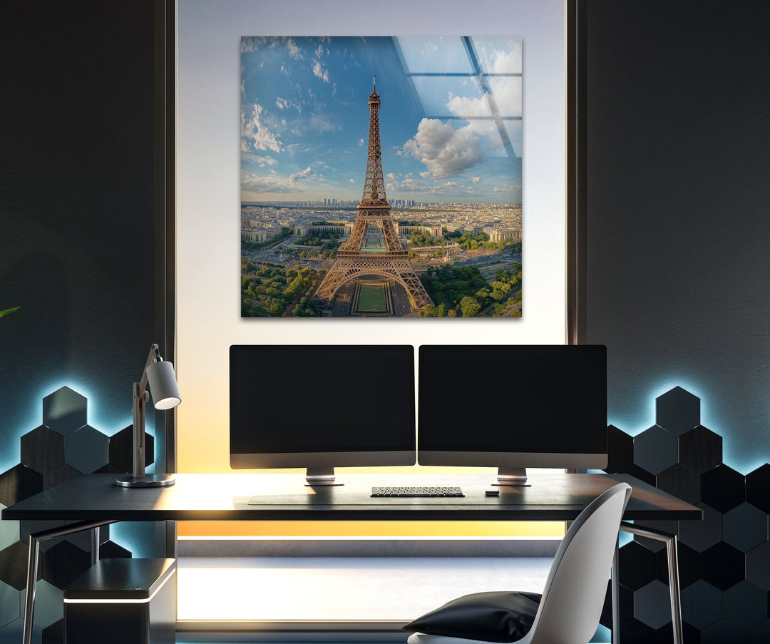 Beauty Eiffel Tower in Paris Landscape Glass Wall Art glass pictures for Wall, glass prints wall art
