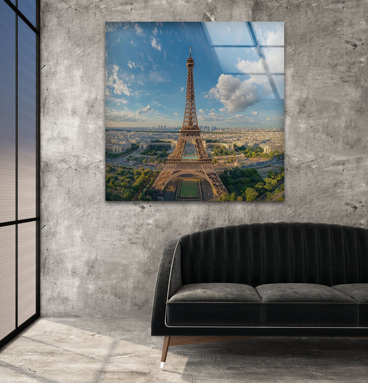 Beauty Eiffel Tower in Paris Landscape Glass Wall Art glass photo prints, glass picture prints
