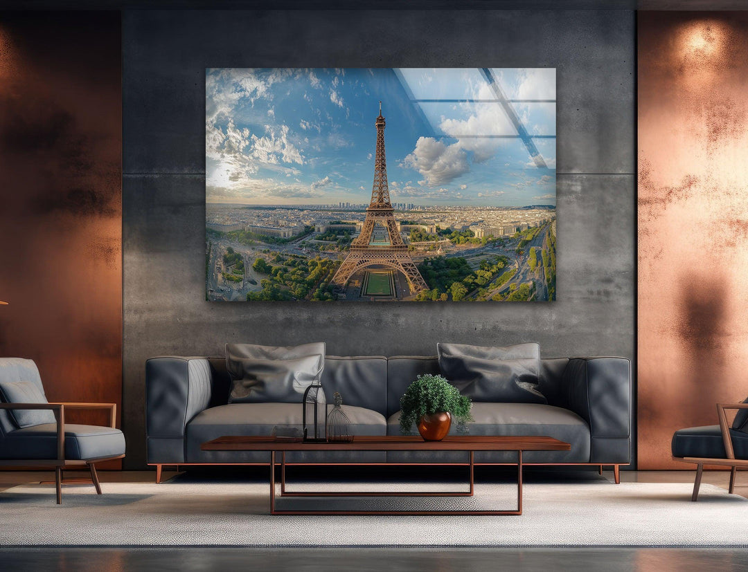 Beauty Eiffel Tower in Paris Landscape Glass Wall Art photo print on glass, prints on glass wall art
