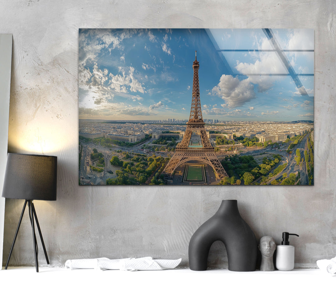 Beauty Eiffel Tower in Paris Landscape Glass Wall Art large glass photo prints, glass wall photos
