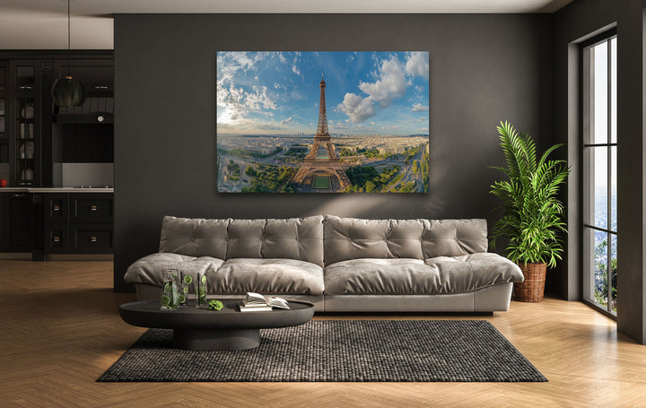 Beauty Eiffel Tower in Paris Landscape Glass Wall Art Glass Printing Wall Art, Print photos on glass
