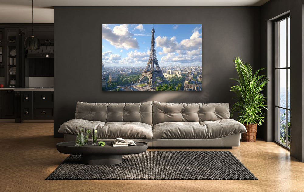 Eiffel Tower in Paris Glass Wall Art glass art painting, glass art for the Wall
