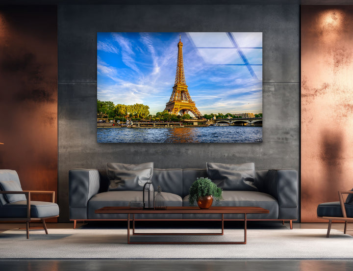 Eiffel Tower: Beautiful Parisian Landmark on Glass Wall Art
