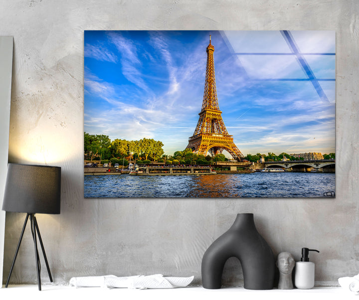 Eiffel Tower: Majestic Landmark of Paris on Glass Wall Art
